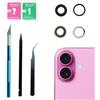 LiXiongBao Sostituzione vetro obiettivo fotocamera posteriore per iPhone 16 Kit di sostituzione vetro fotocamera posteriore compatibile con iPhone 16 con adesivo preinstallato e kit di strumenti per riparazione