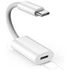 Wvoillty Adattatore per cuffie da USB-C a Lightning 3 in 1, tipo C a Lightning Audio, ricarica e adattatore dati compatibile con iPhone 15, iPad Air, iPad mini 6, MacBook, Galaxy S22 Ultra