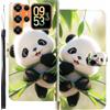 WUACYEAMING Custodia Compatibile con Oukitel C72,con Slot Carte PU Pelle Portafoglio Libro Case Antiurto Bumper Motivo Magnetica Flip Protettiva Resistente panda