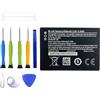 ERYNK BL-L4E Batteria di ricambio compatibile con Nokia 2660 8210 Flip TA-1398/1420/1480/1492 con set di attrezzi