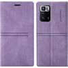 OKZone Cover per Xiaomi Mi 10T / Mi 10T Pro, Custodia Flip Pelle PU Premium Portafoglio Magnetica Libro con Slot Schede, Slim Silicone TPU Bumper Wallet Supporto Case Antiurto Cover (Viola)