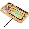 KingTSYU Bambù Wireless Ricarica Stazione, KingTSYU 15W Legno Qi Wireless Caricatore con Scrivania organizzatore Pad, Veloce Stazione di Ricarica Compatibile con iPhone/Apple/Samsung e telefono Android