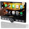 Haudio Girevole a 360° Autoradio 1 DIN Bluetooth con CarPlay wireless & Android Auto,con schermo 10 pollici Touchscreen Lettore, Mirror Link,FM Radio,Telecamera di backup,Bluetooth 5.0,AUX