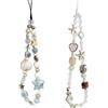BWOOOWE 2 Pezzi Cordino Per Cellulare Con Perline Stelle Marine E Conchiglie Cinturino Da Polso Cordino Per Cellulare Con Charms Antismarrimento Lanyard Accessori Telefono Donna Ragazza