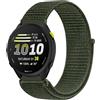 GIOPUEY Nylon Cinturini Compatibile con Garmin Forerunner 70, Traspirante Sport Loop Cinturino in Morbido Nylon Intrecciato, Donne Uomo - Green