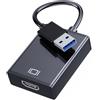 GANA Adattatore USB a HDMI, USB 3.0/2.0 a HDMI Audio Video Adapter HD 1080P Cavo Grafica Convertitore per PC, Laptop HDTV Compatibile con Windows XP/10/8/7 - Nero