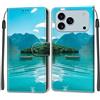 KENHONER Custodia per iPhone 18 Pro Max/17 Pro Max, Barca | Portafoglio Pelle PU, Magnetica, Resistente Agli Urti, Scomparto Carte Credito, Pieghevole, Flip Libro, Motivo