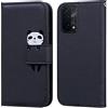 Ailisi Cover per OPPO A54 5G/OPPO A74 5G, Black Cartoon Cute Panda Custodia Pieghevoli Protettiva Caso Libro in Pelle PU con Portafoglio, Funzione Supporto, Chiusura Magnetica - Panda, Nero