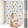 mamabrum Tappeto Gioco Pieghevole XPE 180x150 cm Double Face per Bambini | 180 x 150 cm - Villaggio / Beige