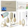 TPFFamily Kit igiene neonato (Beige) - Set cura neonato 11 pezzi con forbici per unghie di alta qualità, termometro, spazzola e altro - Ideale come prima attrezzatura per neonati