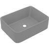 vidaXL Lavandino Luxury Lavello per Bagno Lavabo per Toilette Sanitari Prodotti per Bagno Vaschetta Grigio Chiaro Opaco 41x30x12 cm in Ceramica