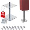 SOTECH set di 8 supporti per pali 160 x 160 x 250 mm, filettatura M24, acciaio zincato a caldo, base per pali regolabile in altezza, supporto per pali avvitabile, resistente alle intemperie