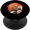 Vintage Capybara Aesthetic Japanese Grap Arte minimalista giapponese anni '70 Retro Space Capybara Amante PopSockets PopGrip Adesivo
