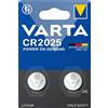 VARTA Pile a bottone CR2025, Confezione da 2, Power on Demand, Lithium, 3 V