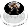 Werewolf Lycan Moon Wolf Howling Hallowe Capybara Werecapybara Alpha Divertente Vintage Horror Meme Amante PopSockets PopGrip per MagSafe