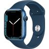 Apple Watch Series 7 Alluminio 41 mm (2021) | GPS | blu | Cinturino Sportivo Blu Abisso - molto buono