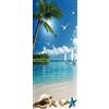 A.Monamour Adesivo Porta Autoadesiva Palma da Cocco con Spiaggia E Mare Tropicali Vinile PVC Adesivi per Porte Interne 3D Pellicola Adesiva Poster Sticker Murale Parete Carta da Parati