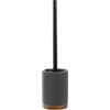 Douceur d'Intérieur, scopino per WC (Diametro 9,1 x 38,5 cm) Niagara, Antracite, poliresina e Acacia