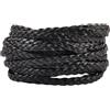 GORGECRAFT Cordino in Similpelle Intrecciato Bolo Piatto Nero da 5 m 5mm con 3 Fili per Lavori Fai da Te Intrecci Bracciali Cavigliere Collane Choker Gioielli.