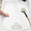 Moulaelos Tappetino da Doccia Antiscivolo, 80x50cm, Tappetino da Bagno Antiscivolo con Ventose, Tappeto per Piatto Doccia Antiscivolo Comfort Massaggio, Lavabile in Lavatrice, Bianco