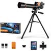 Xgdsnly Telescopio Astronomico Rifrattore con, Telescopio Astronomico 1003-1 Con 2 Oculari, Panno Per Lenti, Conchiglia Oculare, Manuale, Clip Per Telefono