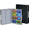 Mcbazel Custodia portatile nera per 16 cartucce di gioco GBA | Inserto in silicone morbido, chiusura magnetica, organizer, custodia protettiva da viaggio; non compatibile con GB o GBC