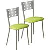 ASTIMESA SCMCVE 2 sedie da cucina, in metallo, verde, altezza della seduta: 45 cm