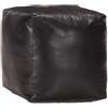vidaXL Pouf Nero 40x40x40 cm in Vera Pelle di Capra