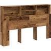 vidaXL Hoofdbordkast 160x19x103,5 cm bewerkt hout oud houtkleurig