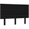 vidaXL Testiera per Letto Nera 124x6x82,5 cm in Legno Massello di Pino