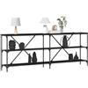vidaXL Wandtafel Zwart Eiken 200 x 30 x 75 cm Bewerkt hout