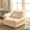 Litbird Divano Letto 95 cm, Divano a Sacco Pieghevole, Bianco crema