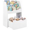 COSTWAY Libreria Montessoriana per Bambini Cassetto Portagiochi su Ruote (Bianco)