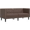 vidaXL Divano Chesterfield a 2 Posti Marrone in Similpelle