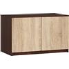 AKORD | Estensione dell'armadio | Aumenta la capacità dell'armadio | Armadio 2 Ripiani e 2 Ante | Robusto | Facile da montare | 51 x 90 x 55 cm | Wenge|Rovere di Sonoma