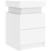 vidaXL Comodino con Luci LED Bianco 35x39x55 cm