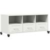 vidaXL Tv-meubel 100,5x39x43,5 cm staal wit
