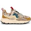 Flower Mountain Yamano 3 Donna Sneakers Outdoor in Pelle e Tessuto Tecnico Camel Beige Panna