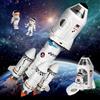 Herenear Razzo Spaziale, Space Shuttle Giocattolo per 3-8 Anni, con Astronauti e Lampada di Proiezione