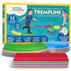 Blue Marble National Geographic Kids Pierres D'Équilibre et Barres D'Équilibre - Set de Parcours d'Obstacles de 12 pièces pour Enfants 3+ avec dé en Mousse, Cartes Play & Learn et Base antidérapante