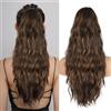 AliLeader Extension per capelli naturali, coda di cavallo, estensione di 66 cm, ponytail capelli naturali sintetici, coda di cavallo con cordino (colore: marrone misto miele biondo)