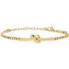 Breil, Collezione B&ME, Bracciale Donna e Uomo, Semirigido in Acciaio IP Gold Lucido, con Design Minimal, Ricercato e Simbolico a Forma di Nodo, Ideale per un Regalo, Misura Medium, 44-56 cm, Gold