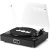 Marley JAM Sound Stream+ Turntable, Speaker Stereo Integrati, Connettività Bluetooth, 3 Velocità, Adattatore CA, Cavo da RCA ad AUX, Adattatore per Vinili e Tappetino Inclusi, Nero Opaco