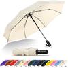 SoulRain Ombrello da viaggio, antivento e compatto per la pioggia, perfetto ombrello pieghevole per auto, ombrello da golf e compagno di viaggio (Cream)