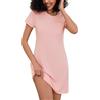 Bresdk Camicia da Notte Donna Estiva Cotone Scollo V Stampata | Chemise da riposo con linea morbida e manica corta, piacevole per sonno, vacanza e tempo in casa ogni giorno