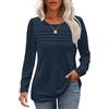 WNEEDU Maglietta Donna Maniche Lunghe Camicia Donna Elegante Pullover Top
