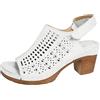 Dasongff Sandali Donna Estivi Con Tacchi Comodi Moda Sandalo Nero Bracciale Caviglia Nozze Sandali Con Tacco Blocco Punta Aperta Elegante Cerimonia Sera Pesce Bocca 2025, bianco, 37 EU