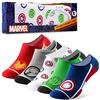 Marvel Calzini Uomo EU 40-45, Pacco da 5 Calze Avengers Fantasmini Uomo, Antiscivolo Calzini Corti, Idea Regalo Divertente (Multicolore)