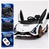 TOYSCAR electronic way to drive Auto Elettrica Bambini Lamborghini Sian 12V Bianca 1-4 Anni Telecomando LED