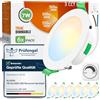 ALUSSO Faretti LED da Incasso per Cartongesso Dimmerabili, Ultrasottili 7W IP44 3000K 4000K 6500K Faretti LED Soffitto, AC 220-240V, Diametro Foro Ø67-75mm, Rotondo Bianco, Set di 6